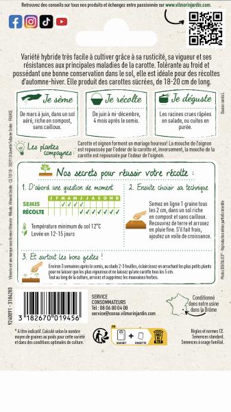 Potagères - Carotte Boléro F1 - Graines d'Exception - MEDIA_PACKAGING_VERSO
